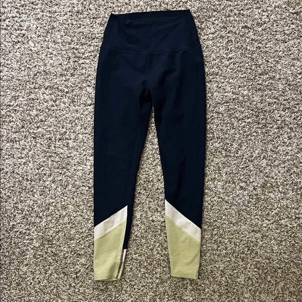 Womens Navy and Green and Cream Leggings